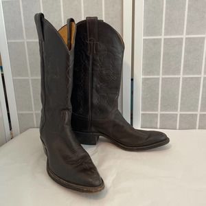 Justin Cowboy Boots Brown Leather Mens 9.5 Western Rockabilly Rodeo 5513 Wmns 11